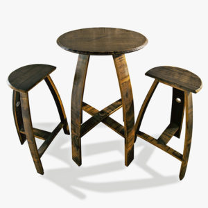 26” Round Table Set With Milking Stools