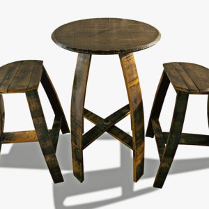 26” Round Table Set With Flat Stool